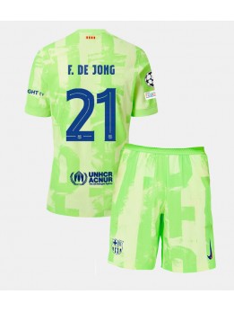 Billige Barcelona Frenkie de Jong #21 Tredjedraktsett Barn 2024-25 Kortermet (+ Korte bukser)